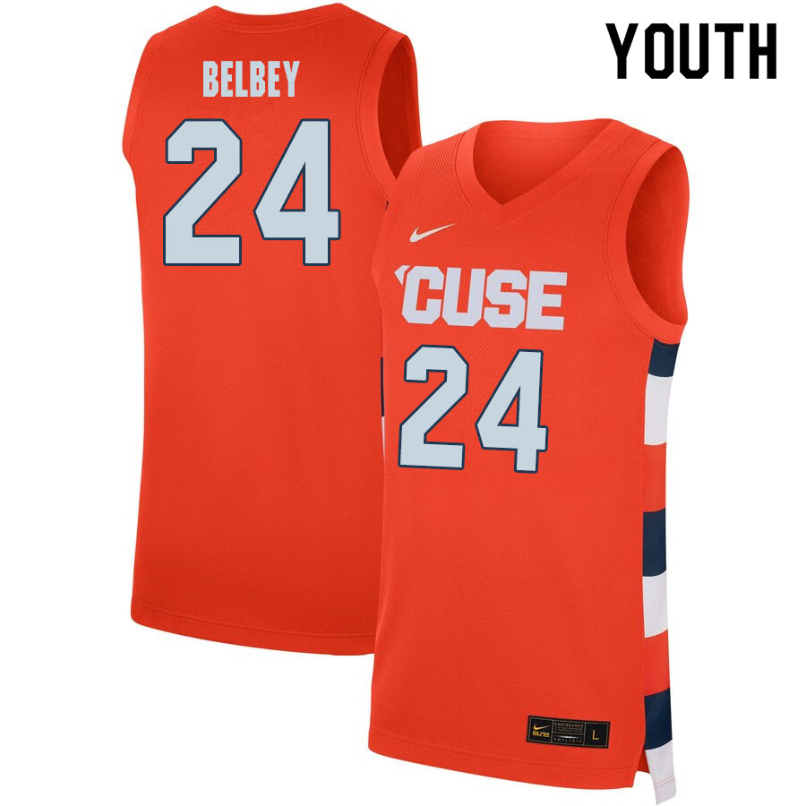 2020 Youth #24 Shaun Belbey Syracuse Orange College Basketball Jerseys Sale-Orange